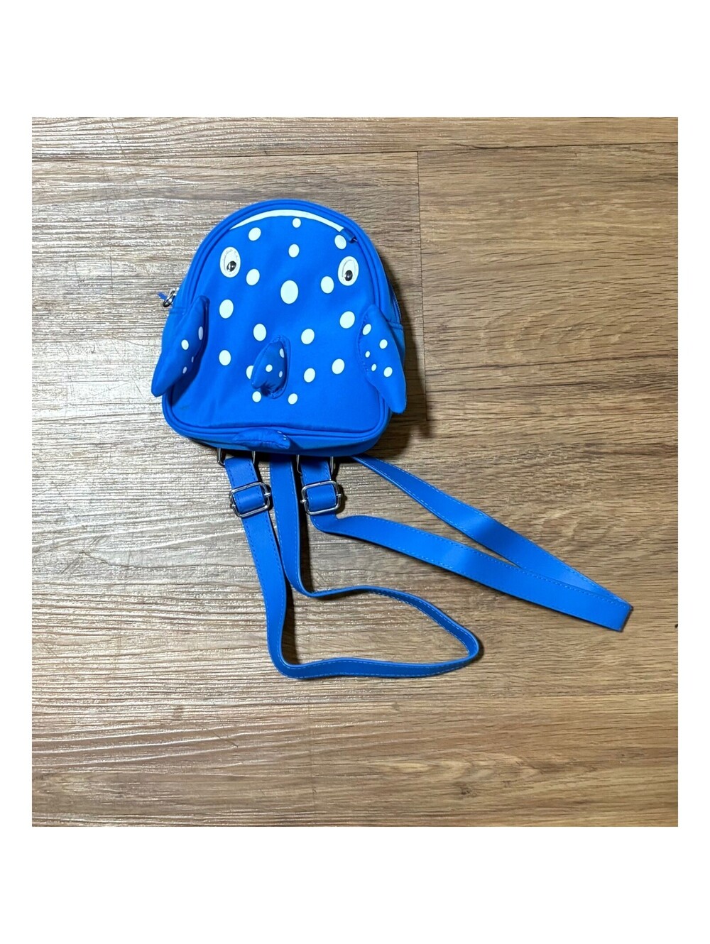 Bath & Body Works Whale Shark Mini Backpack Blue White Polka Dot Faux Leather